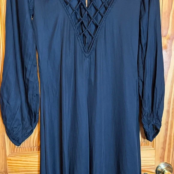 Free People Black Long Sleeve Dress with Lattice Back - Picture 11 of 13